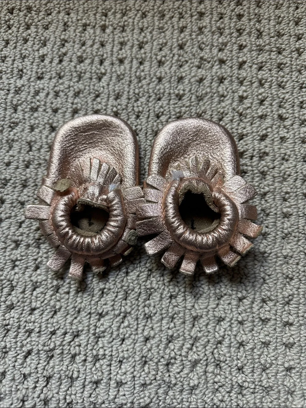 Freshly Picked Metallic Rose Baby Moccasins